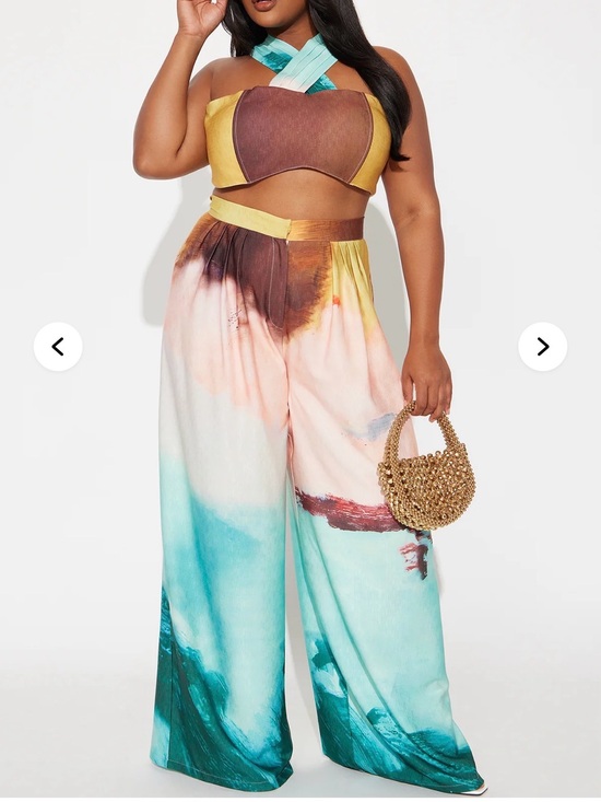 Fashion Nova Pants - Fashion Nova Tropical Behavior Two Piece Set